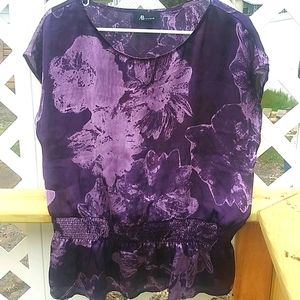 AB Studios Size 8 Blouse Purple Satiny